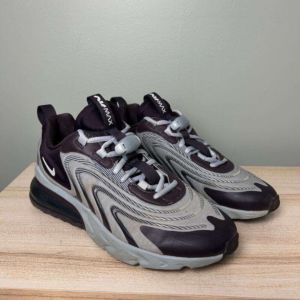 Nike Air Max 270 React ENG Sneakers Burgundy Grey Running Athletic Shoes sz 8.5